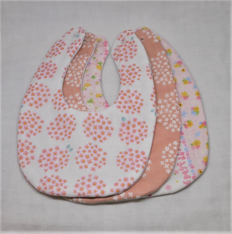 Lucky bag   // 3 bibs in 1 unit - 圍兜/口水巾 - 棉．麻 粉紅色