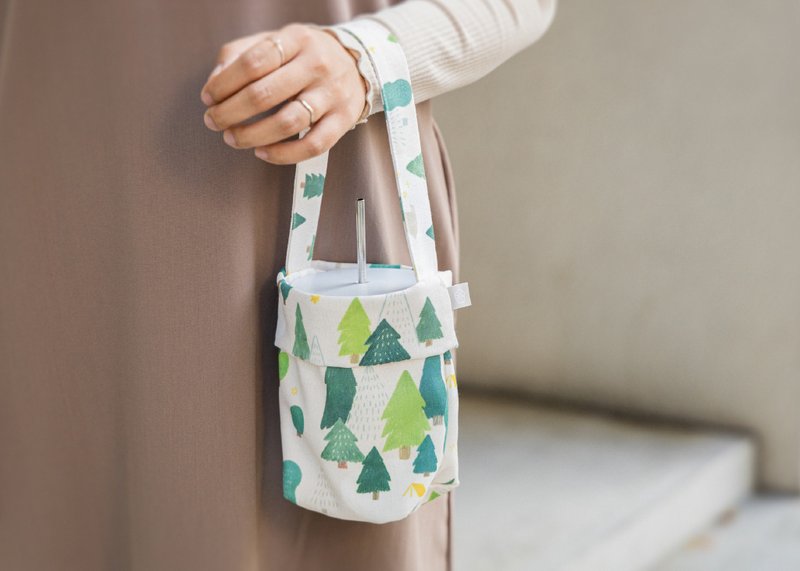 [Forest Walk-Apricot-Drink Bag] Environmentally Friendly Bag/Small Bag - ถุงใส่กระติกนำ้ - เส้นใยสังเคราะห์ สีเขียว