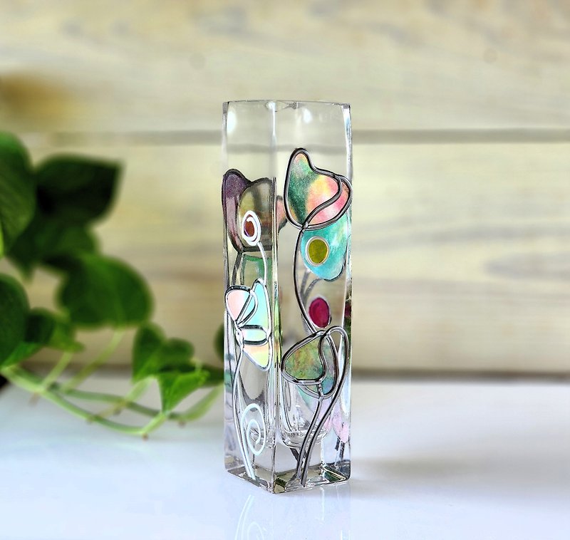 New work 　Mugenzome Powan　Single flower vase - Pottery & Ceramics - Acrylic Multicolor