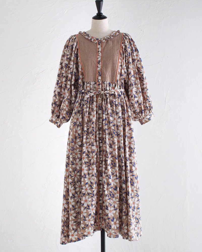 Euryops Cotton Khadi Dress - One Piece Dresses - Cotton & Hemp Brown