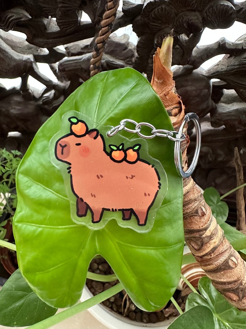 capybara family acrylic charm keychain - Keychains - Acrylic 