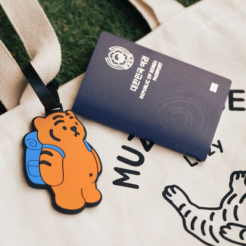Lying Fat Tiger Orange Tiger Backpack Travel Luggage Tag/ Tag/ Charm - Luggage Tags - Plastic 