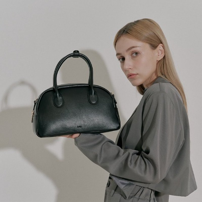 Jolly made in Korea | BONNIE BAG | Black | 2ways Handbag Shoulder bag - กระเป๋าแมสเซนเจอร์ - หนังเทียม สีดำ