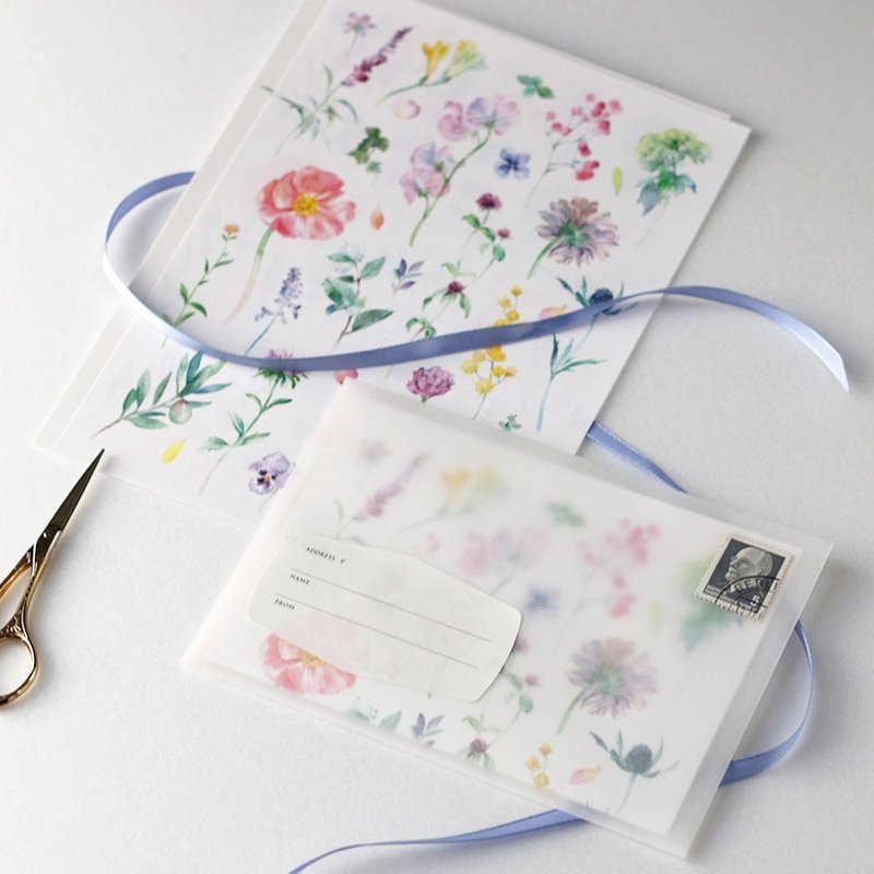 botanical letter set - ซองจดหมาย - กระดาษ หลากหลายสี