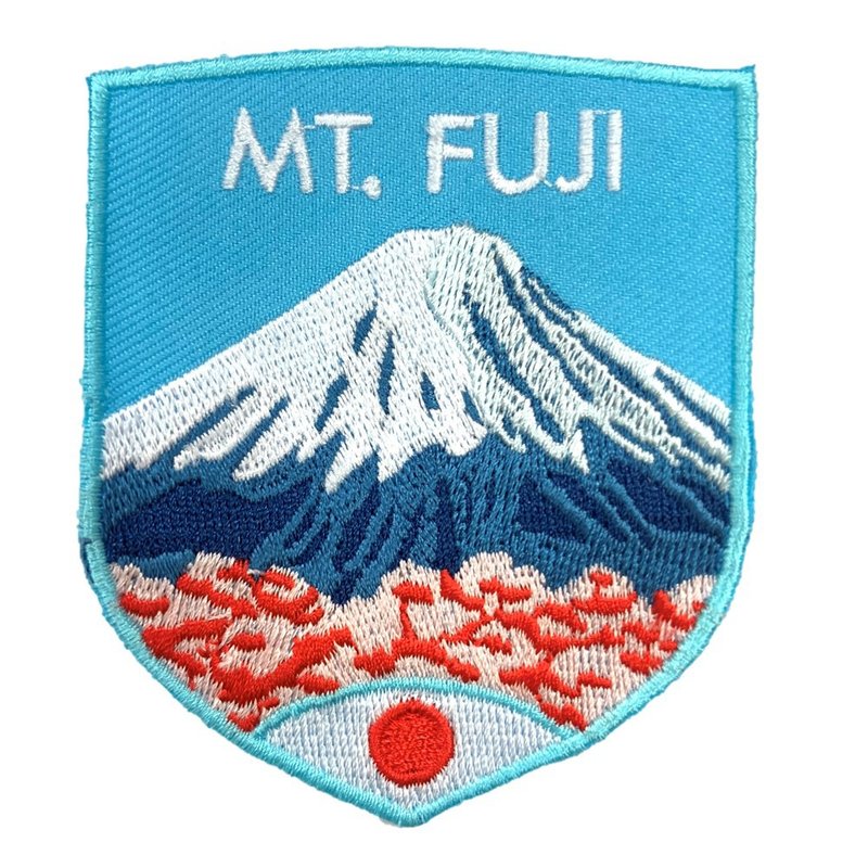 日本 富士山 JP FUJI 藝術補丁 燙布貼 熨燙布貼 INS打卡地標 旅 - 徽章/別針 - 繡線 多色
