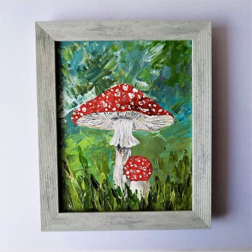 Artpainting 蘑菇原畫。蘑菇是一件藝術品。蘑菇牆裝飾畫。牆面裝飾
