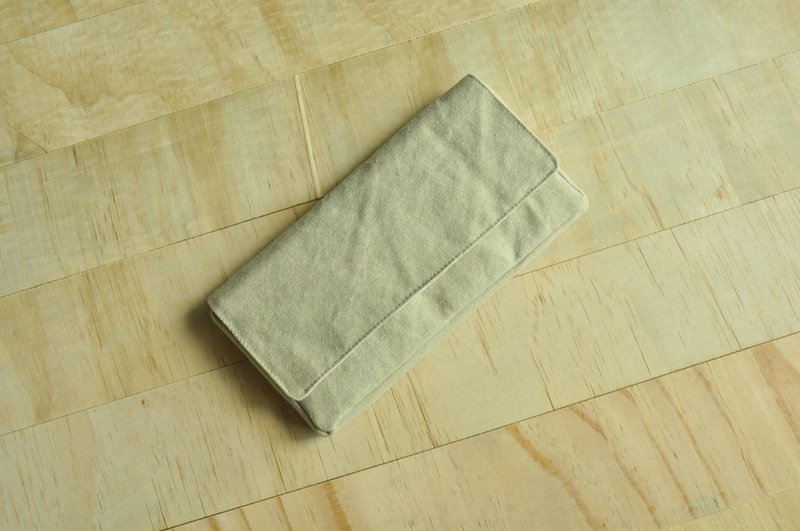 ENDURE/Thin clamshell three-dimensional pencil case/washed light khaki - Other - Cotton & Hemp Khaki