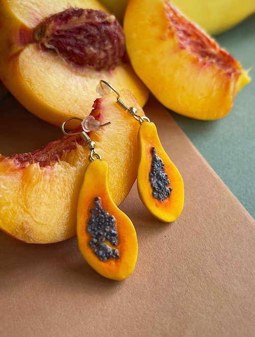 DOLLFOODS Jewelry - passion fruit earrings