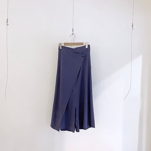raw-ecoproject 手工棉麻低襠褲裙- 藍紫