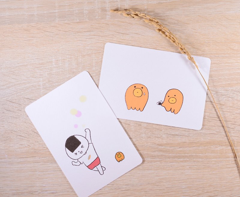 Onigiri Postcard Iito, Tako-san ver. - Cards & Postcards - Paper White