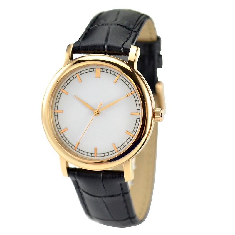 Simply Elegant Watch Rose Gold Unisex Free shipping worldwide - นาฬิกาผู้ชาย - สแตนเลส สีกากี
