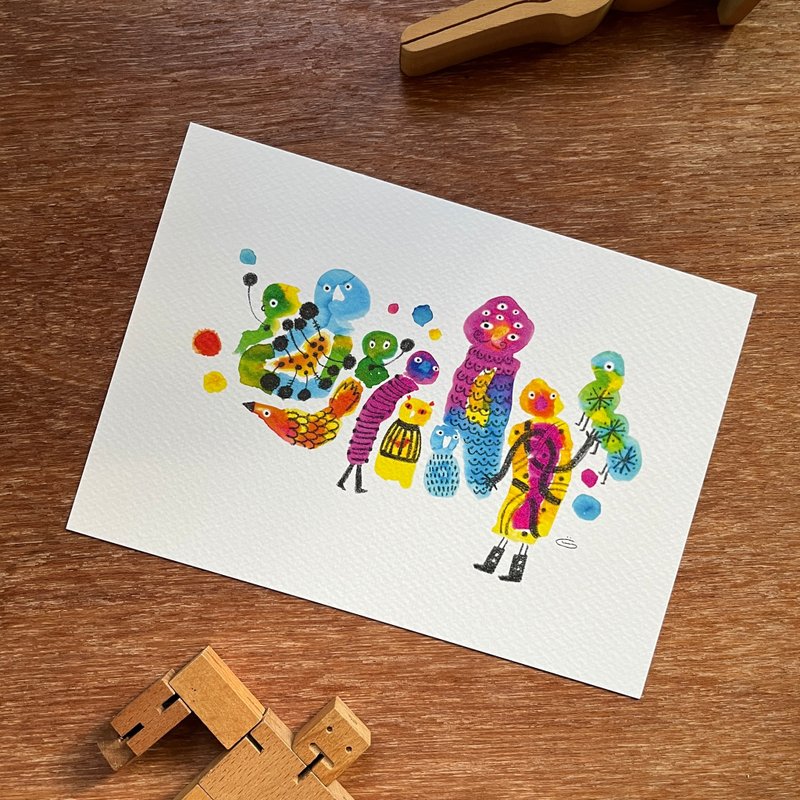 Postcard - Blotchy Fam size 5x7 inch - Cards & Postcards - Paper 