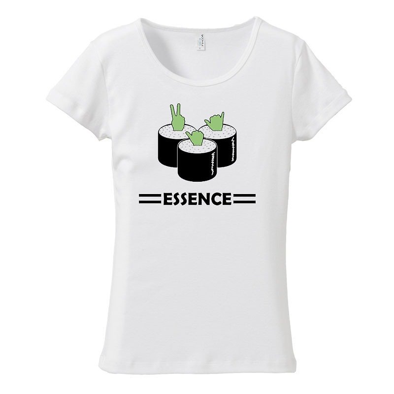 [Women's T-shirt] Essence 1 - เสื้อยืดผู้หญิง - ผ้าฝ้าย/ผ้าลินิน ขาว