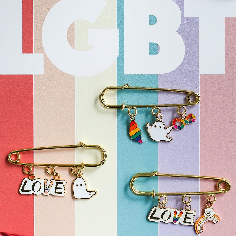 Affirmative Response Rainbow Brooch Pin LOVE Rainbow Series Exchange Gift Halloween - Badges & Pins - Enamel Multicolor