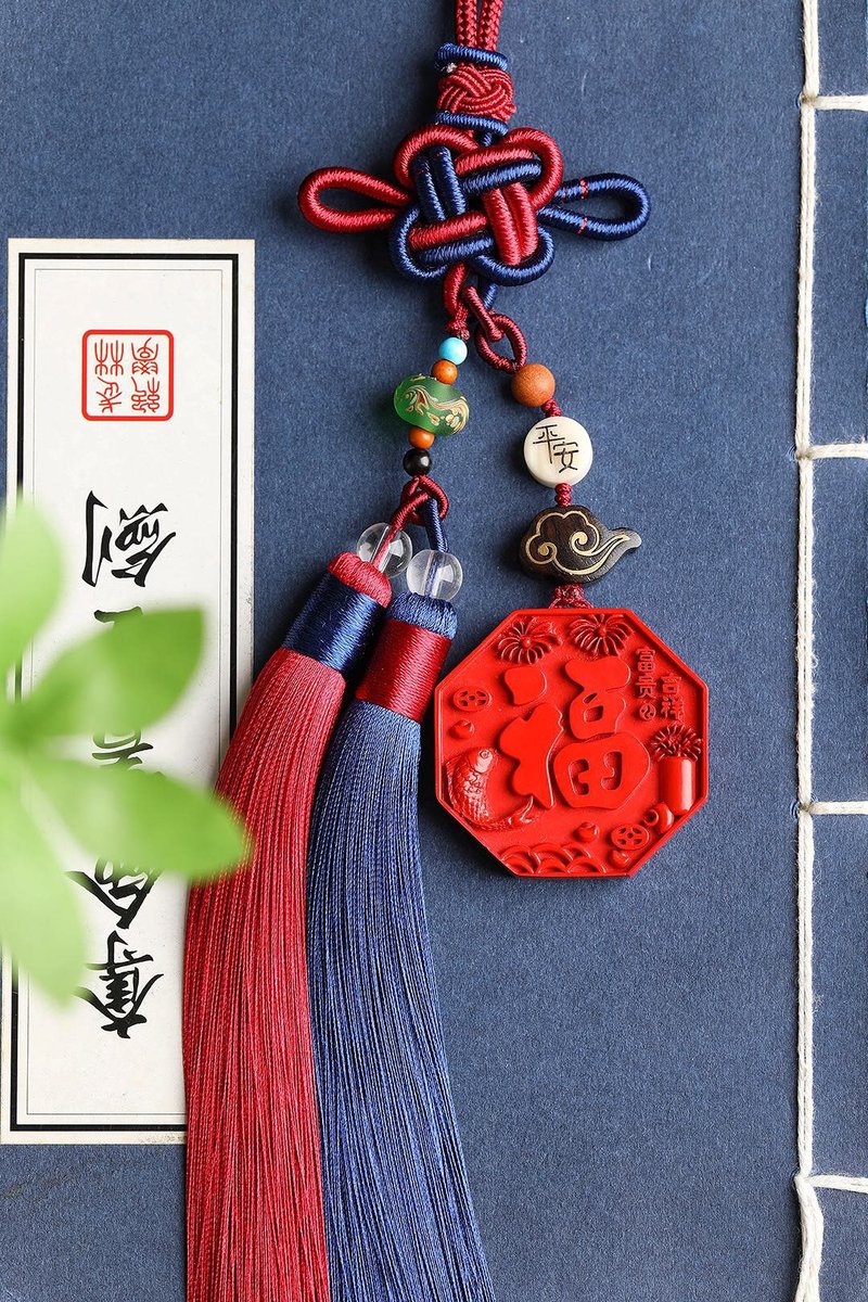 天然原礦硃砂精品紅砂富貴吉祥車掛 包掛 硃砂含量高達95% - 鑰匙圈/鑰匙包 - 寶石 