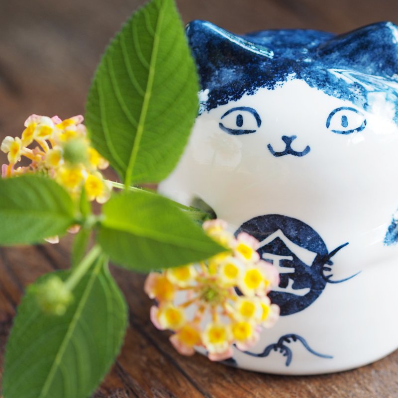 【金來貓】祝福花器 / 招財擺飾 / 可插乾燥花 - 擺飾/家飾品 - 瓷 白色
