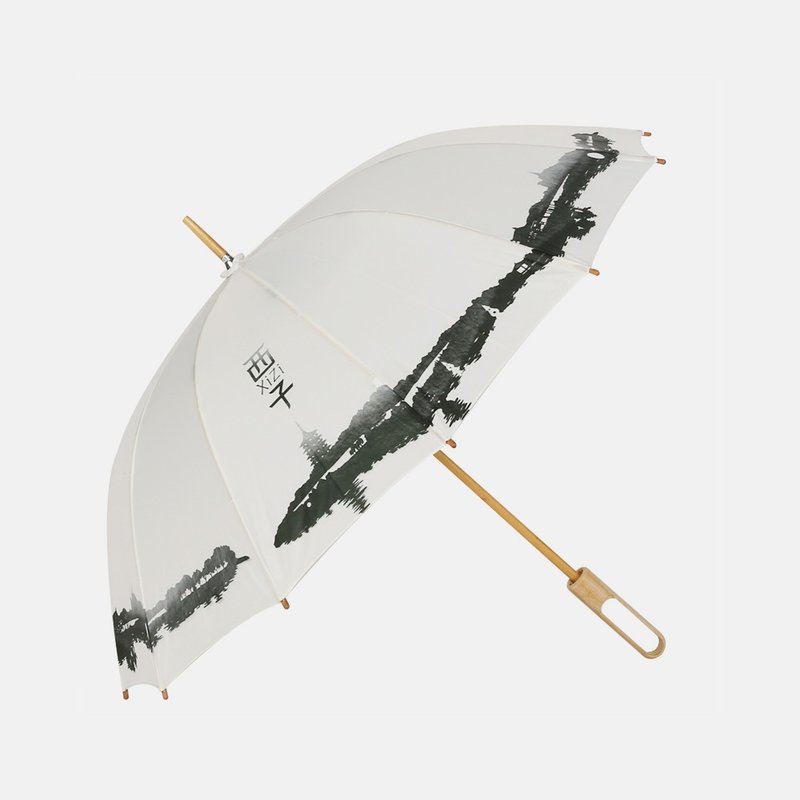 竹語 |西子款 中国西湖文化伞 手工竹製長柄雨傘、 - 雨傘/雨衣 - 竹 白色