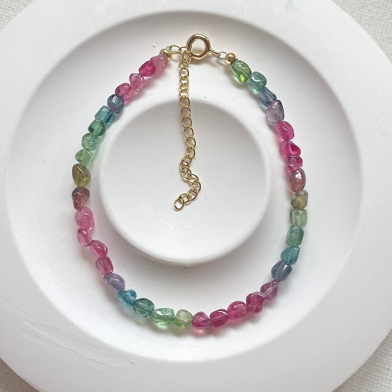 Rainbow Bean Candy Bean Bracelet (C) - Bracelets - Crystal White