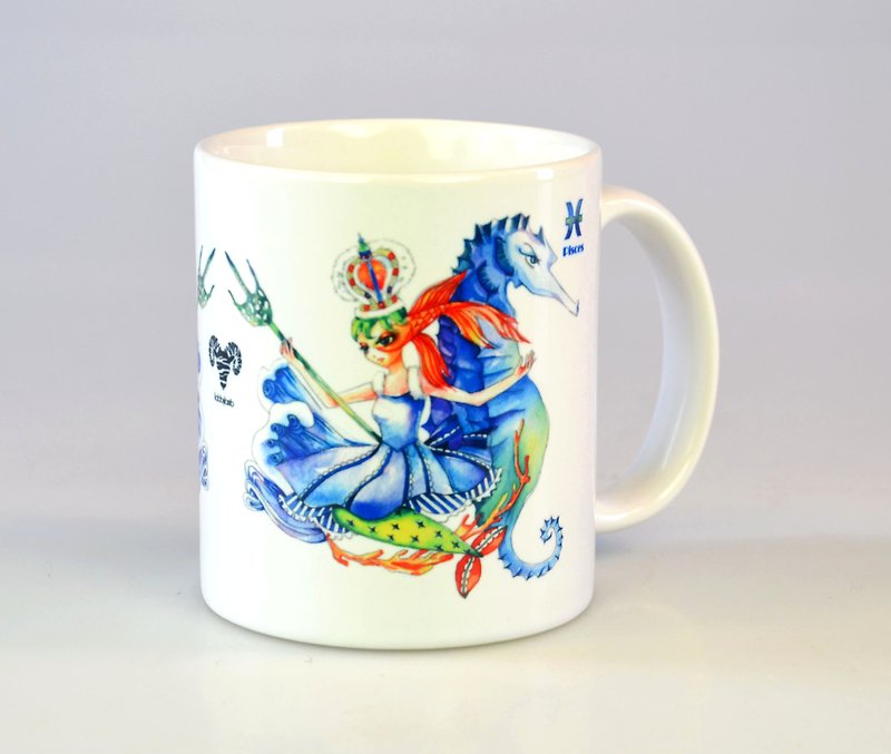 Tiger Tray - Pisces / 12 constellation illustrations mug - Mugs - Porcelain White