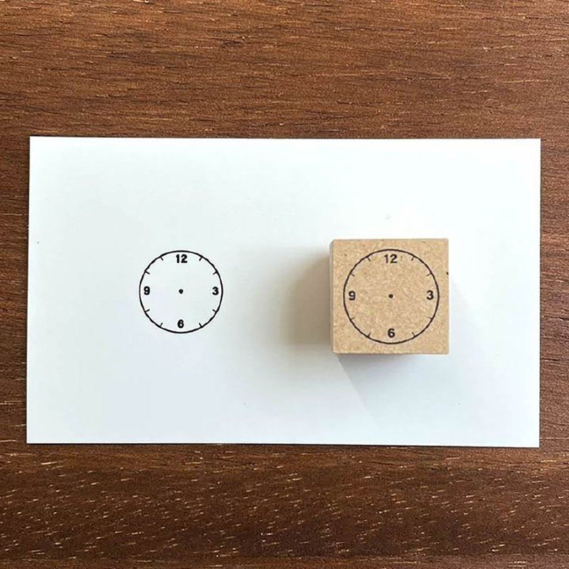 Clock 12-hour display version Diary stamp Rubber stamp Schedule book Diary Made in Japan b-034 - Stamps & Stamp Pads - Wood 