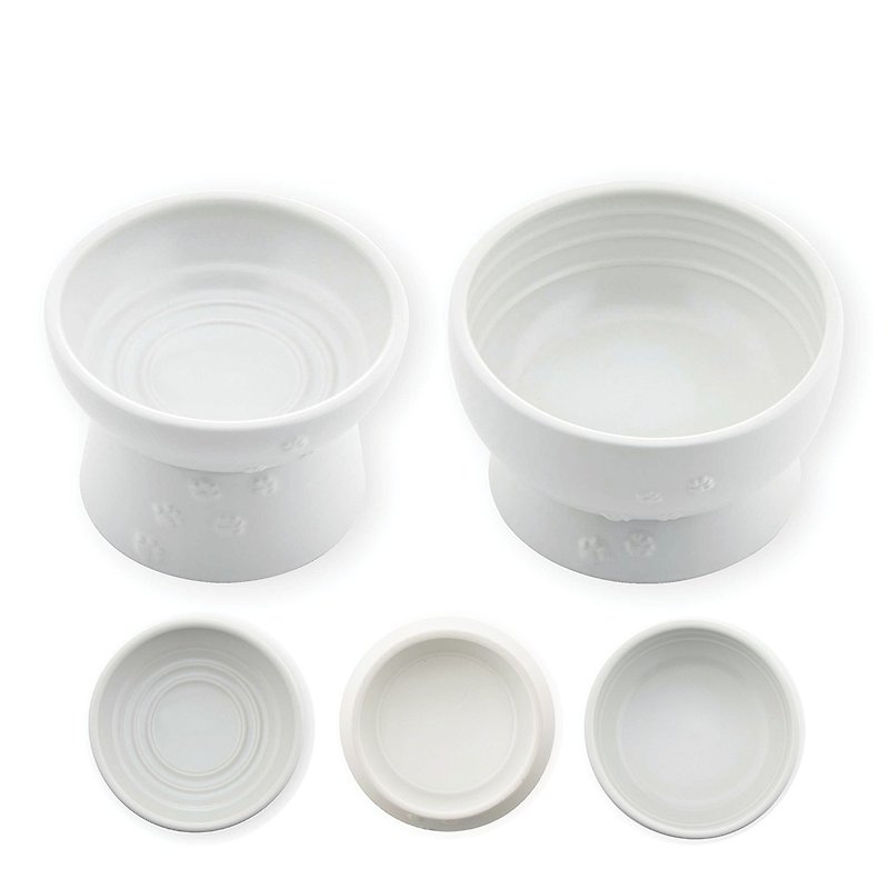 Cat One Happy Eat-Out Single Product White Rice Mino Yaki/Made in Japan - Pet Bowls - Porcelain Pink