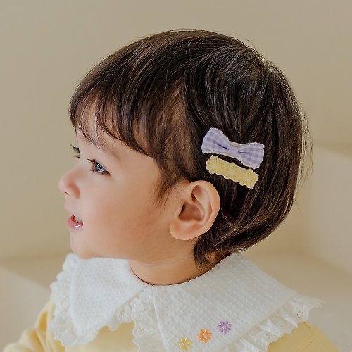 日安朵朵 Happy Prince 韓國製 Lolly蝴蝶結小花女嬰兒童髮夾3件組