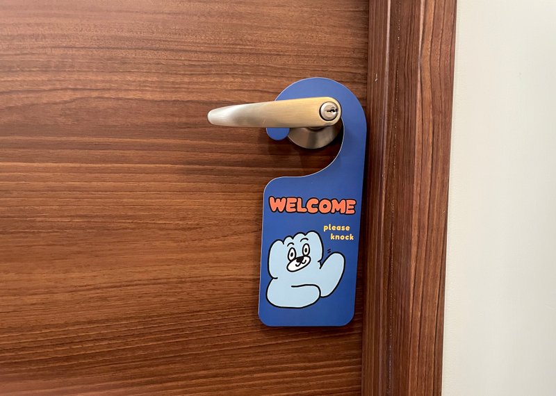 Dumpling Cat FAMILY - double-sided polite door sign - ม่านและป้ายประตู - กระดาษ หลากหลายสี