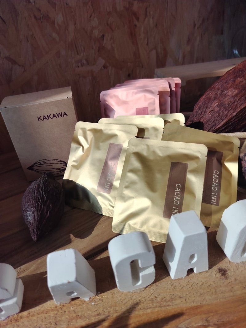 CACAO inN可可研製_小禮盒原味可可豆茶五包入_純素.買六盒送一盒 - 茶葉/茶包/水果茶 - 其他材質 橘色