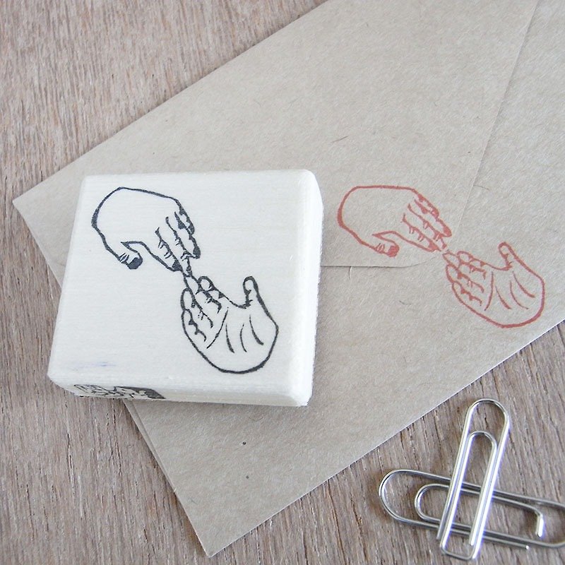 Handmade rubber stamp Touch and leave - ตราปั๊ม/สแตมป์/หมึก - ยาง สีกากี