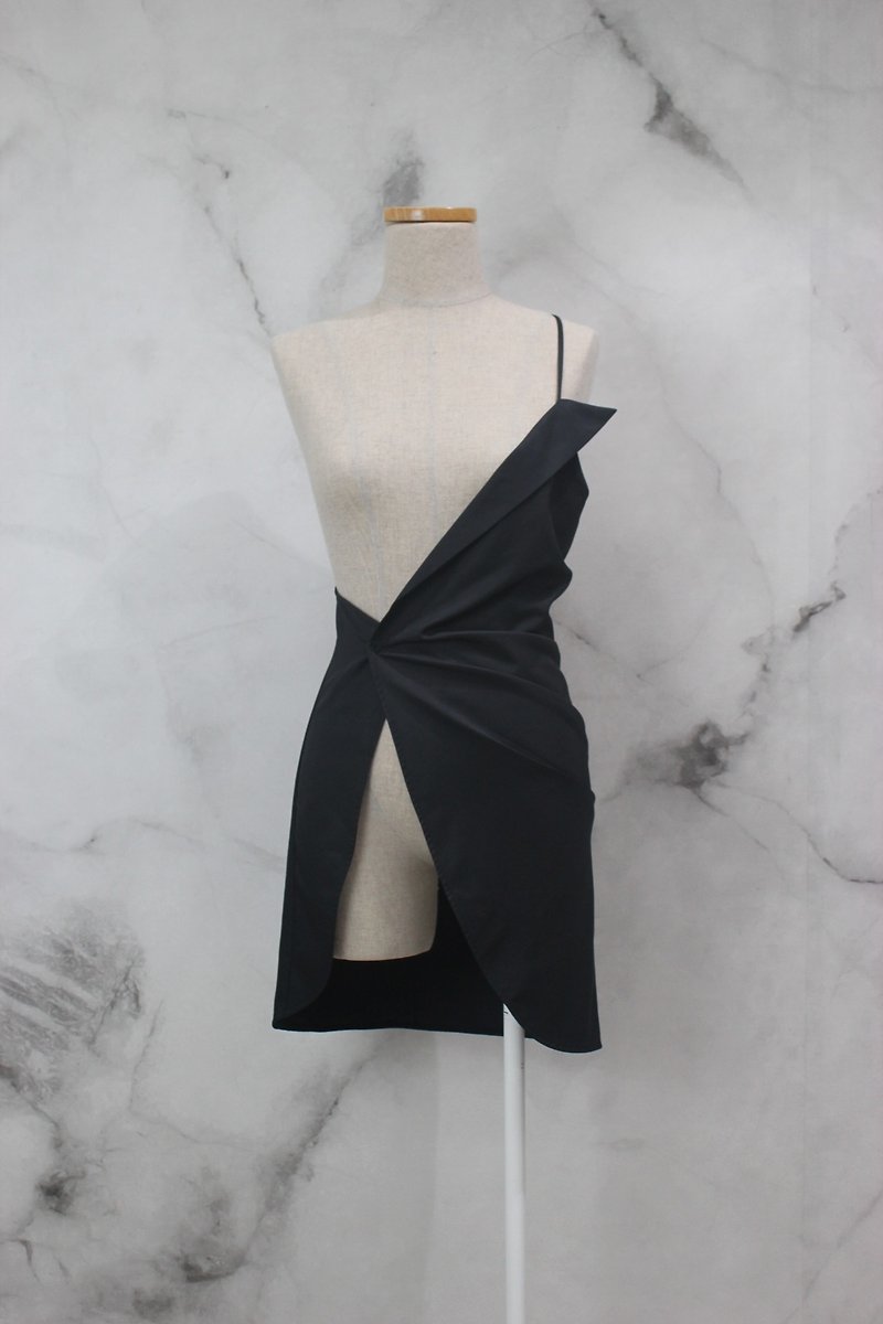 Asymmetry Black Dress