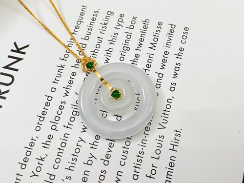 Pine St. Jewelry 松樹街輕奢珠寶 18K純金 天然緬甸A貨翡翠 平安扣 墜子