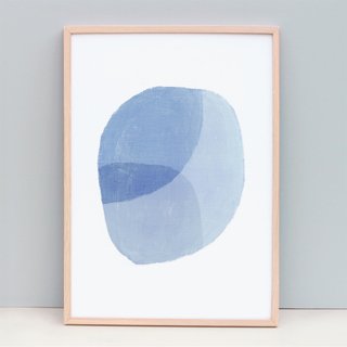 ファイン アート プリント抽象寝室アート、コーンフラワー ブルー - 静止 (フレームなし)