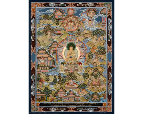 ブッダの絵画 アイコニックな芸術 タンカでの仏陀の物語 - ショップ Boudha
