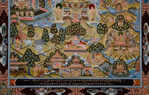 ブッダの絵画 アイコニックな芸術 タンカでの仏陀の物語 - ショップ Boudha