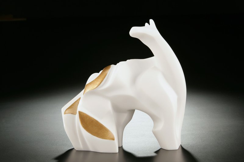 【Annual Special Edition Series - The Boundless Gallop】Gallery Chuan & CHU,AN Design Horse Sculptural Stone Carving - ของวางตกแต่ง - หิน ขาว