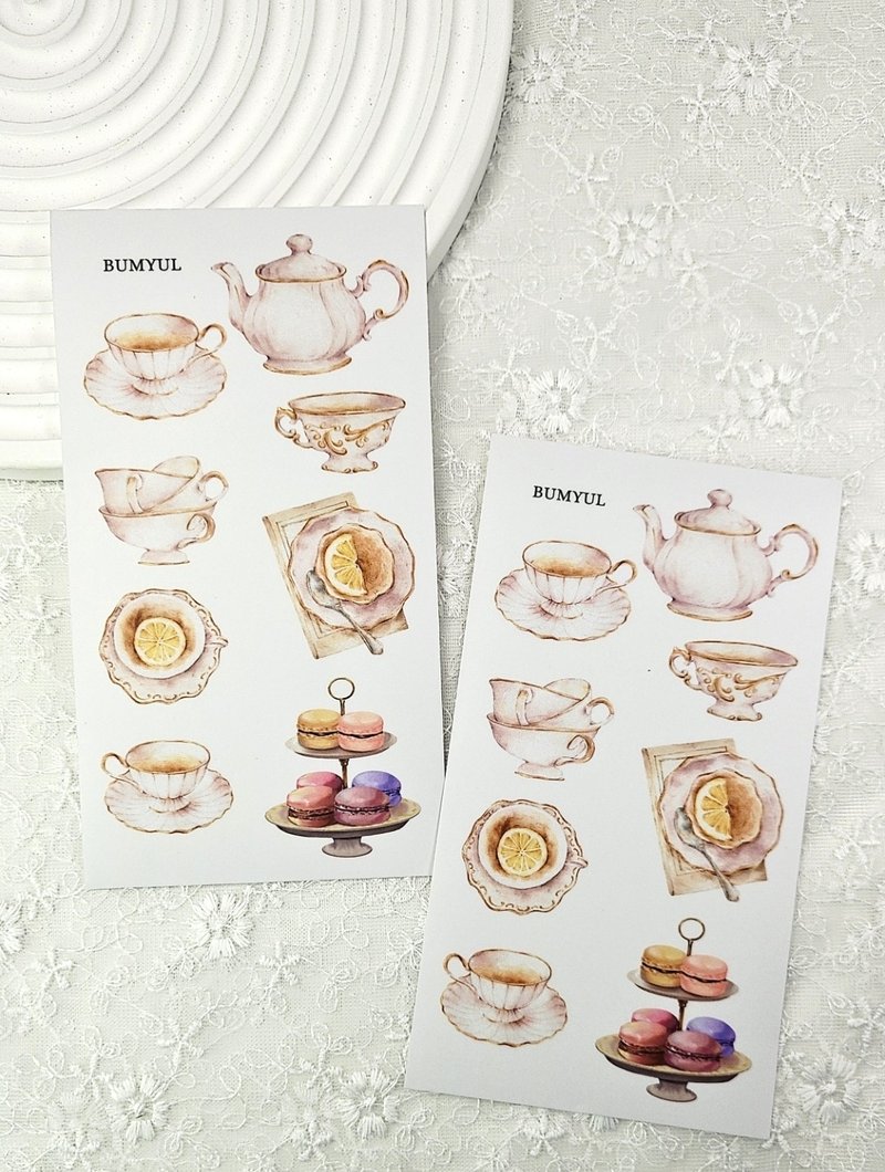 Afternoon Tea Time Deco Sticker - 便條紙/便利貼 - 紙 多色