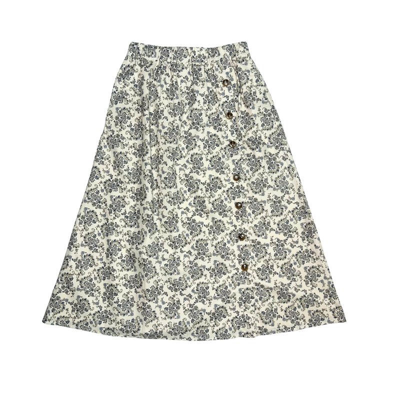 (Women's) Paisley Print Skirt - White - Skirts - Cotton & Hemp Green