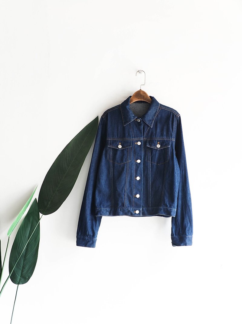 Okinawa Blue Blue Green Love Weekend Party Antique Cotton Denim Shirt Tops Vintage - Men's Coats & Jackets - Cotton & Hemp Blue