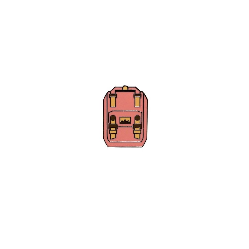 Doughnut品牌原創徽章-馬卡龍小背包(紅莓) - 襟章/徽章 - 其他金屬 粉紅色