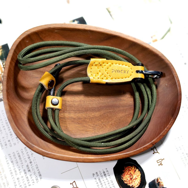 【Prockr】Mobile phone strap-mustard leather (1)-plain rope/mobile phone lanyard/document rope - Lanyards & Straps - Polyester Orange