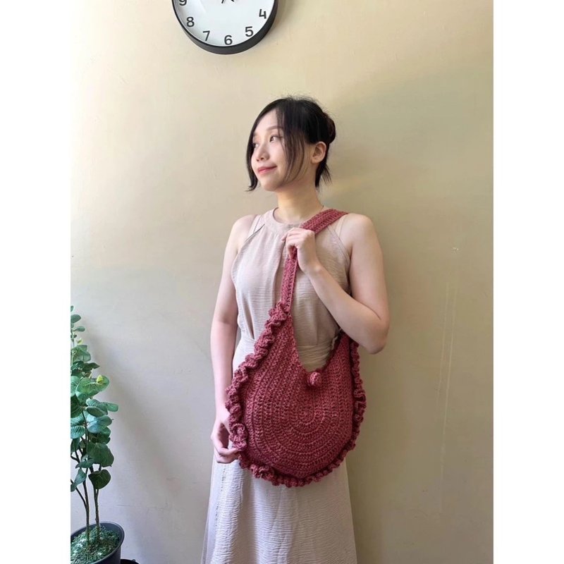 isk-016 - Japanese Linen and linen skirt bag + instructional video - Knitting, Embroidery, Felted Wool & Sewing - Wool Multicolor