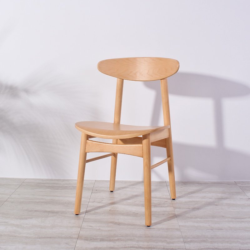 Nordic retro curved wood solid wood special cushion dining chair 0022 - เก้าอี้โซฟา - ไม้ 