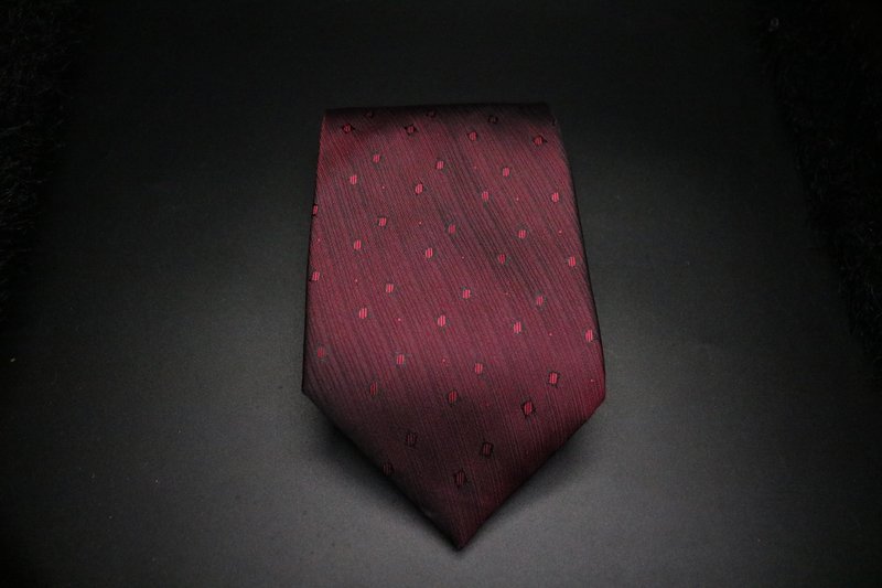 红色小闪电真丝领带/百搭休闲necktie - 領帶/領帶夾 - 絲．絹 紅色