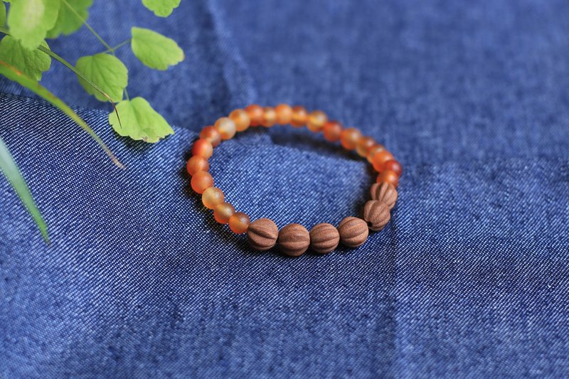 Yiranzhi Fragrance | Happy Melon Small Fragrance Beads | Agate Natural Harmony Fragrance | Fragrance and health-preserving Chinese style - Bracelets - Plants & Flowers 