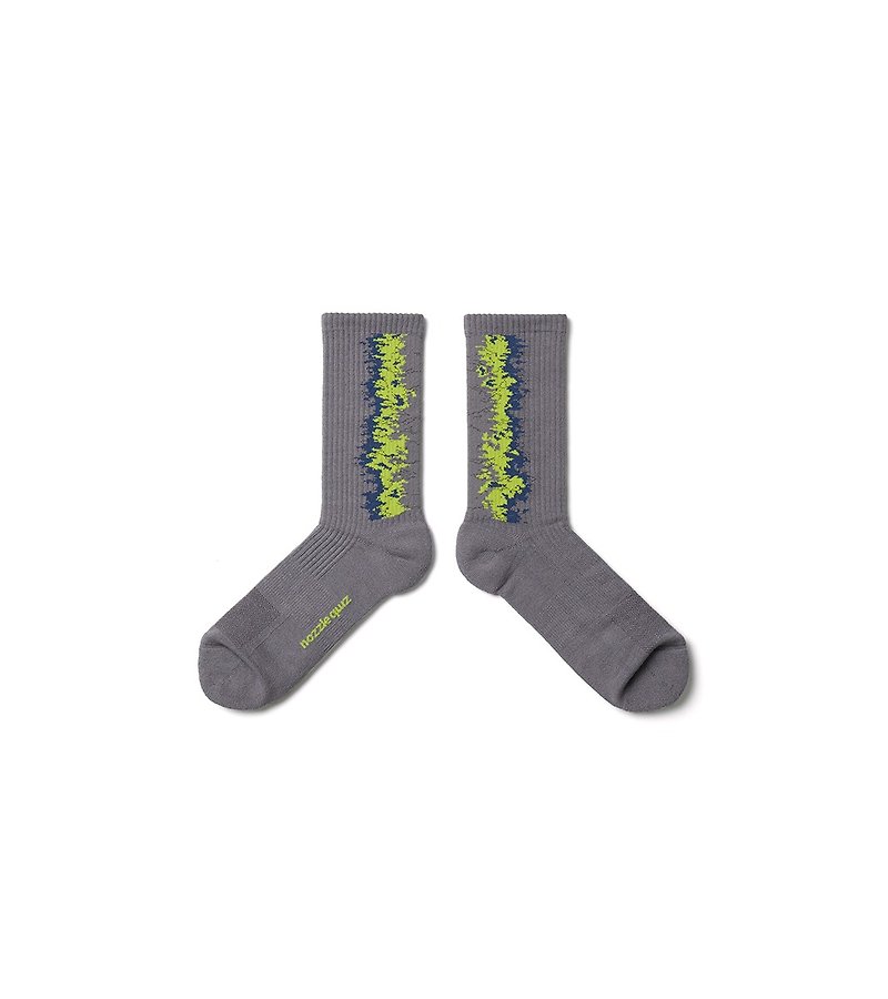Gradient fntsy- LANDING Midcalf socks - ถุงเท้า - ผ้าฝ้าย/ผ้าลินิน สีเทา