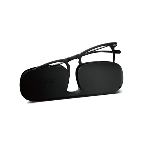 NOOZ OPTICS 法國眼鏡旗艦店 法國Nooz時尚造型老花眼鏡 鏡腳輕鬆攜帶版(透明鏡片)(矩形)黑