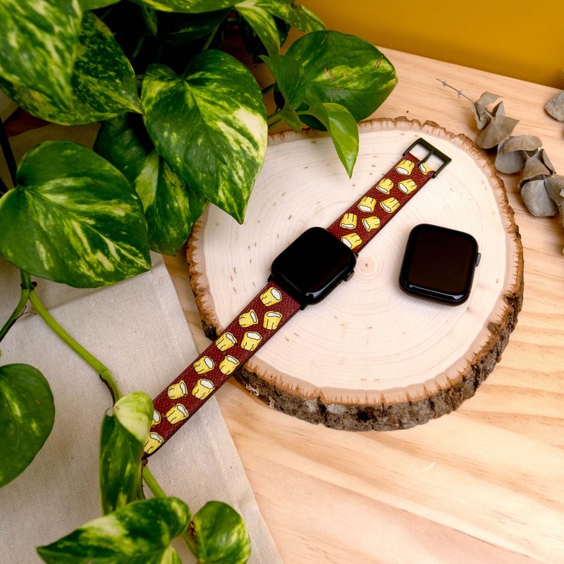 Shao Mai | Apple Watch Strap - สายนาฬิกา - หนังแท้ สีเงิน