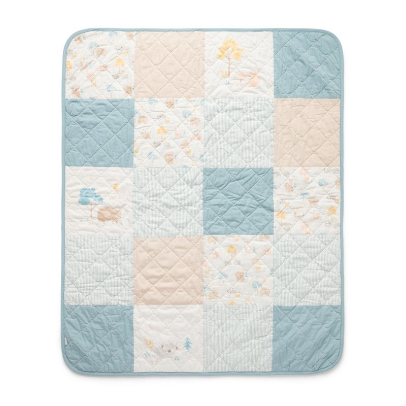 オーストラリアン Purebaby オーガニックコットン多機能ベビーキルト/ブランケットグリーンチェック柄パッチワーク - ベビー寝具 - コットン・麻 