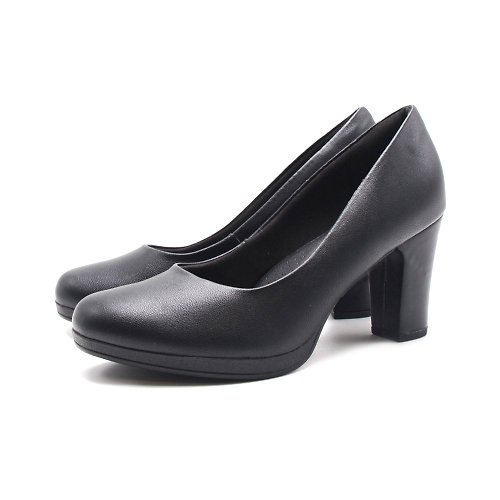 米蘭皮鞋Milano WALKING ZONE SUPER WOMAN系列 素面商務高跟鞋 女鞋-黑
