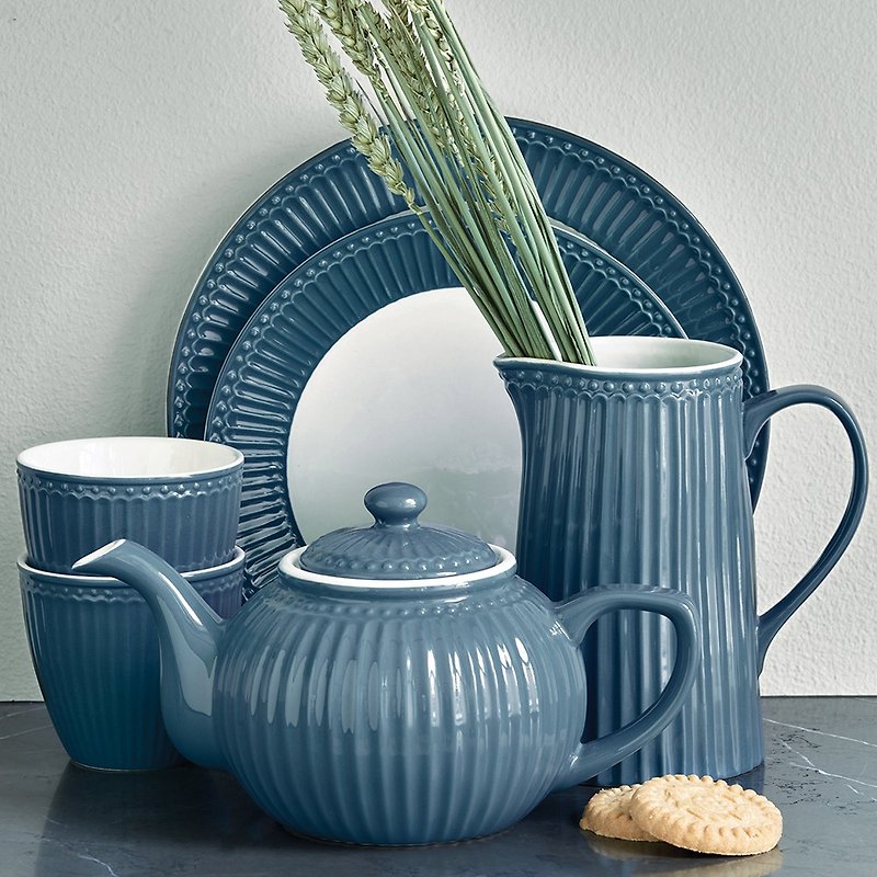 Denmark GreenGate Alice blue teapot / mug / latte cup / 3 types in total - Teapots & Teacups - Porcelain Blue